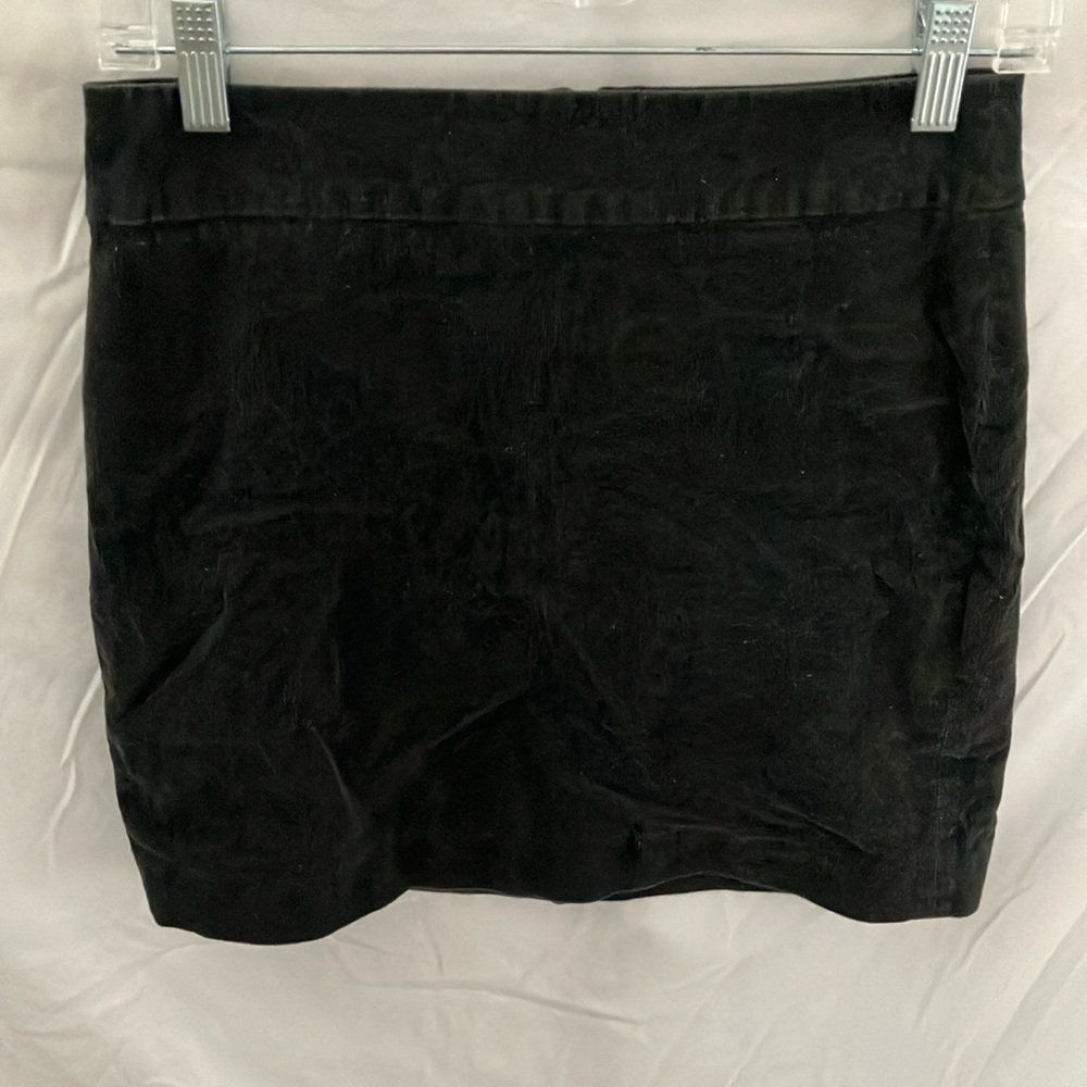 Banana Republic: Black Corduroy Mini Skirt- back zip- size 2P